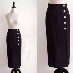 Vintage 90s Karl Lagerfeld Button Up Pencil Skirt